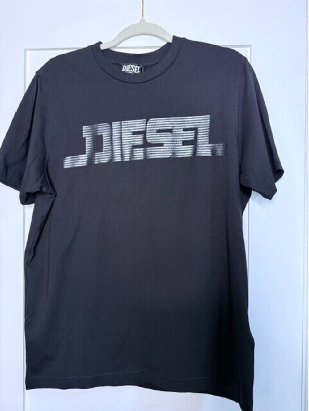 Diesel Mens T-Shirt Large Black Graphic Logo NWT MSRP $80